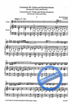 Concertino für Violine und Streichorchester von Kurt Schwaen im Alle Noten Shop kaufen