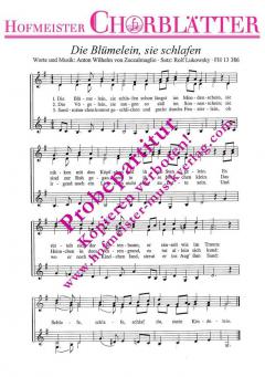 Die Blümelein, sie schlafen (Anton Wilhelm von Zuccalmaglio) 