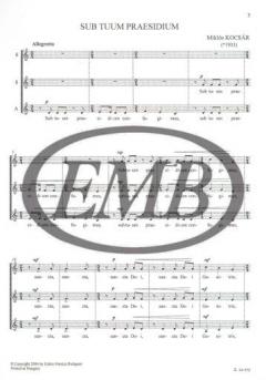 Sub tuum praesidium für Frauenchor (Miklos Kocsar) 