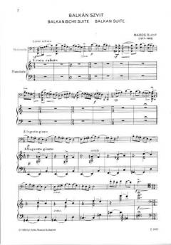 Balkanische Suite von Rudolf Maros für Violoncello (Violine oder Bratsche) mit Klavierbeglewitung im Alle Noten Shop kaufen