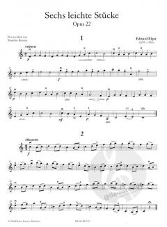 6 leichte Stücke op. 22 von Edward Elgar 