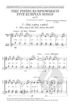 Five Kurpian Songs (Henryk Mikołaj Górecki) 