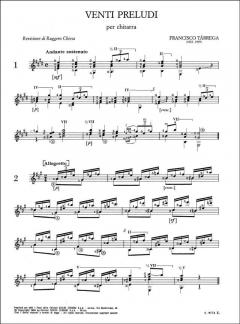 Venti Preludi von Francisco Tarrega 