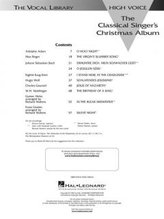 Classical Singers Christmas Album High Voice von Johann Sebastian Bach 