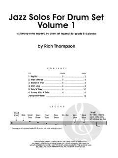 Jazz Solos For Drum Set Vol. 1 (Rich Thompson) 