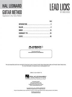 Hal Leonard Guitar Method: Lead Licks von Greg Koch 