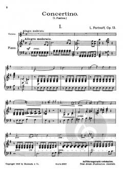 Concertino in e Minor For Violin And Piano von Leo Portnoff im Alle Noten Shop kaufen