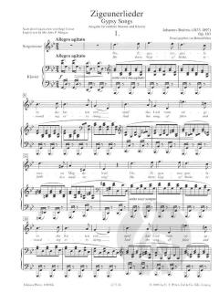 8 Zigeunerlieder aus op. 103 (mittlere Stimme) von Johannes Brahms 