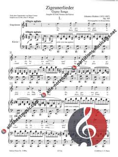 8 Zigeunerlieder aus op. 103 (hohe Stimme) von Johannes Brahms 