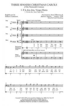 Three Spanish Christmas Carols Of The Sixteenth Century 