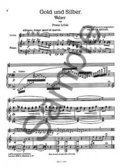 Gold Und Silber (Violin/Piano) von Franz Lehár im Alle Noten Shop kaufen