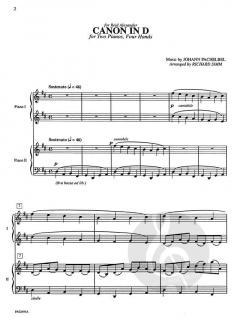 Canon in D for Two Pianos Four Hands von Johann Pachelbel (Download) 