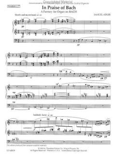 In Praise of Bach von Samuel Adler 