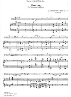 Cavatine For Trombone And Piano Op. 144 von Camille Saint-Saëns 