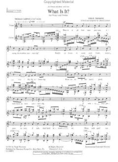 What Is It? von Virgil Thomson 