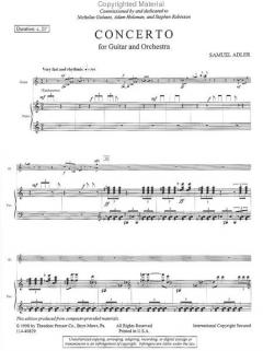 Concerto For Guitar And Orchestra von Samuel Adler 