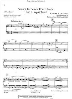 Sonata for Viola 4 Hands, and Harpsichord S. 440 von P. D. Q. Bach im Alle Noten Shop kaufen (Stimmensatz)