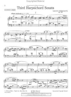 Third Harpsichord Sonata For Harpsichord Op.149 (Vincent Persichetti) 