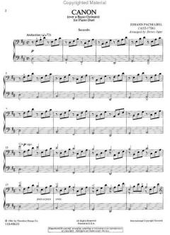 Canon over a Basso Ostinato von Johann Pachelbel für Klavier vierhändig im Alle Noten Shop kaufen