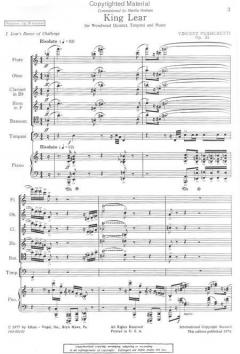 King Lear For Woodwind Quintet, Timpani And Piano Op.35 (Vincent Persichetti) 