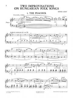 Two Improvisations on Hungarian Folk Songs von Denes Agay 