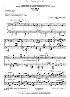Masks for Piano Op.40 von Robert Muczynski 