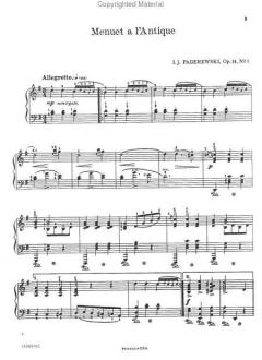 Menuet a l'Antique for the Pianoforte Op.14, No. 1 von Ignaz Paderewski 