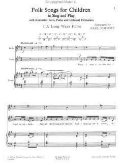 Folk Songs For Children To Sing And Play (James Pierpont) 
