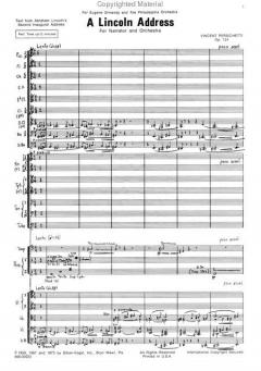 A Lincoln Address for Narrator and Orchestra Op. 124 von Vincent Persichetti im Alle Noten Shop kaufen