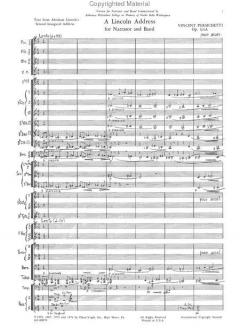 A Lincoln Address For Narrator And Band Op.124A (Vincent Persichetti) 