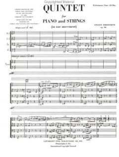 Quintet For Piano And Strings Op.66 (Vincent Persichetti) 