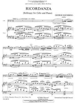 Ricordanza (Soliloquy) von George Rochberg 