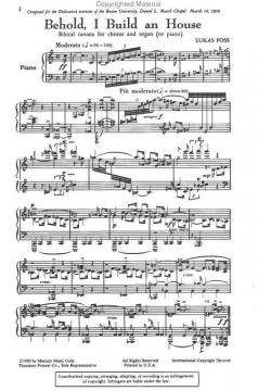 Behold, I Build An House (Lukas Foss) 