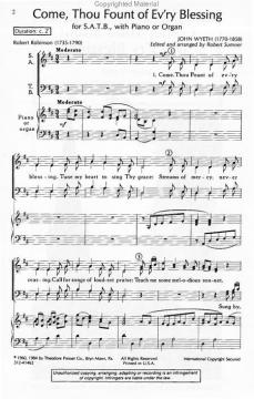 Come, Thou Fount Of Ev'ry Blessing (John Wyeth) 