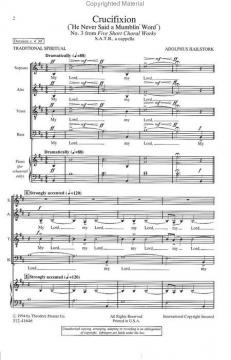 Five Short Choral Works 3. Crucifixion (Adolfus Hailstork) 