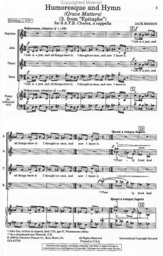 Humoresque And Hymn (Jack Beeson) 