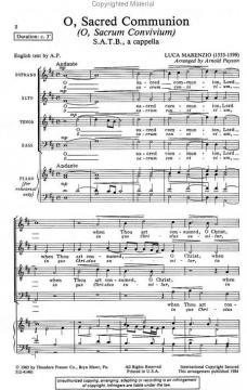 O, Sacred Communion (O, Sacrum Convivium) (Luca Marenzio) 