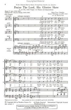 Praise The Lord, His Glories Show (Robert Williams) 