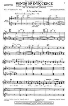 Songs Of Innocence (Adolfus Hailstork) 