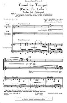 Sound The Trumpet (Praise The Father), Two-Part Choir Accompanied (Henry Purcell) 