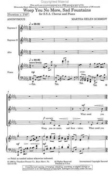 Weep You, No More, Sad Fountains (Martha Helen Schmidt) 