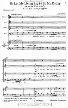 So Let My Living Be (Jack Beeson) 