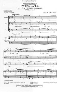 I Will Sing Of Life (Adolfus Hailstork) 