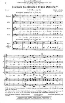 Professor Nontroppo's Music Dictionary (Kirke Mechem) 