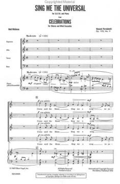 Sing Me The Universal For S.A.T.B. And Piano Op.103, No. V (Vincent Persichetti) 