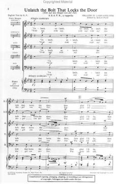 Unlatch The Bolt That Locks The Door (Orlando di Lasso) 