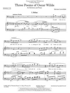 Three Poems Of Oscar Wilde For Baritone And Piano von Thomas Pasatieri 
