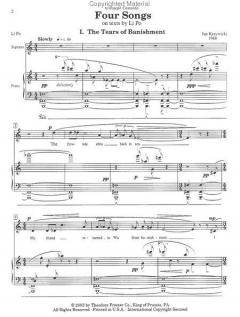 Four Songs On Texts By Li Po von Jan Krzywicki 