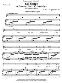 Six Songs On Poems Of Henry W. Longfellow von Lowell Liebermann 