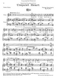 James Joyce Songs (1. Unquiet Heart) von Vincent Persichetti 